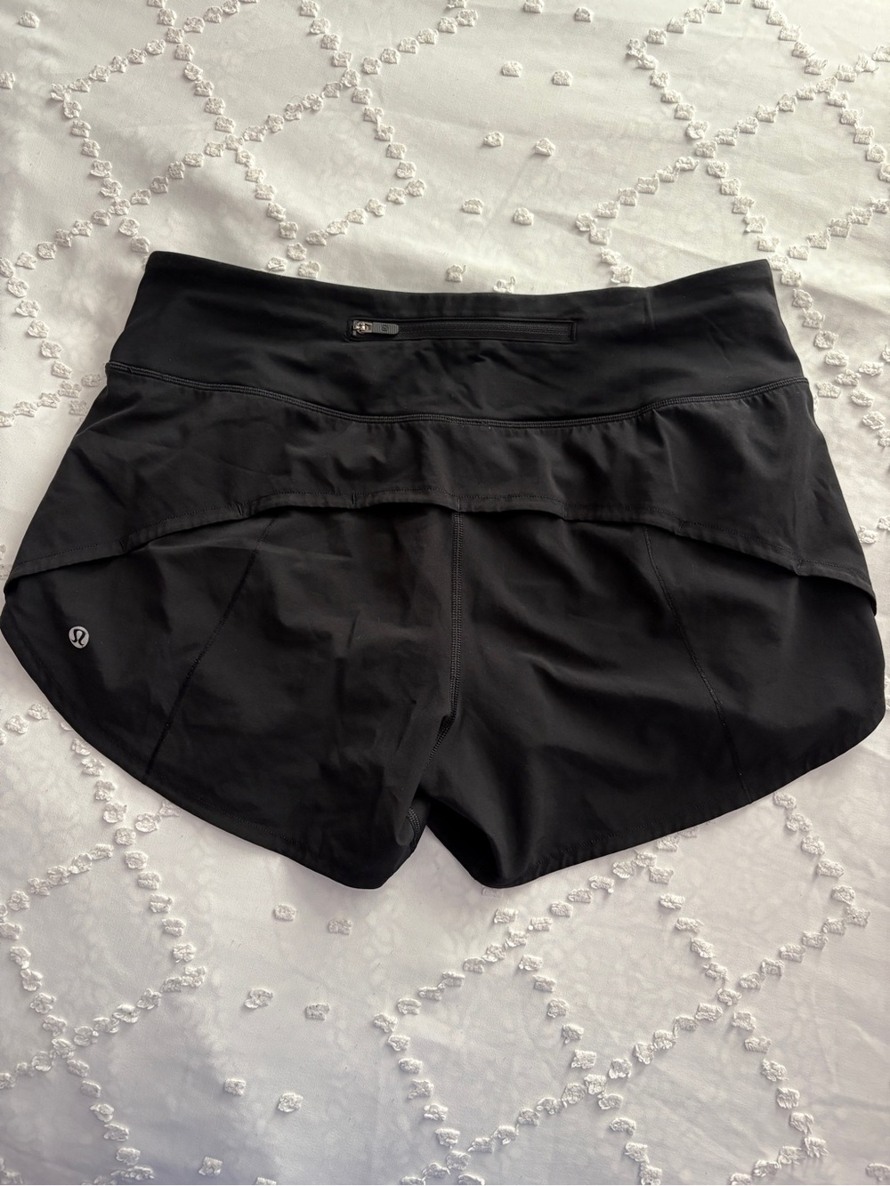 Lululemon Black Women's Athletic Running Shorts with Rear Zip